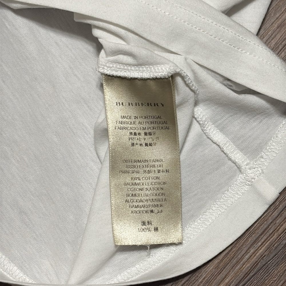 Burberry Brit Graphic Logo T-Shirt White Cotton Size Large Designer Tee - Picture 3 of 8